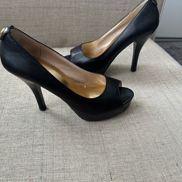 Michael Kors Black Peep Toe Heels size 7 1/2 - Picture 7 of 8